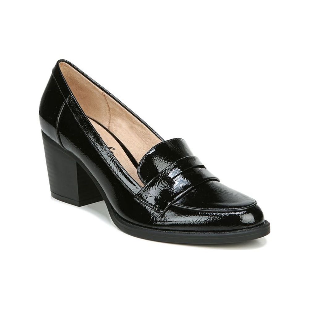 LIFE STRIDE VELOCITY Womens Black Hudson Almond Slip On Heeled Loafers 7.5 M